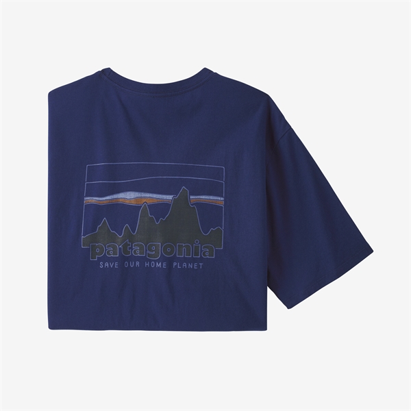 Patagonia Mens '73 Skyline Organic T-Shirt - Sound Blue